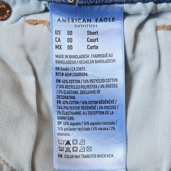 American Eagle Jeans Womens 00 Short Blue Kick Boot Cut Next Level Stretch Denim - Picture 14 of 16